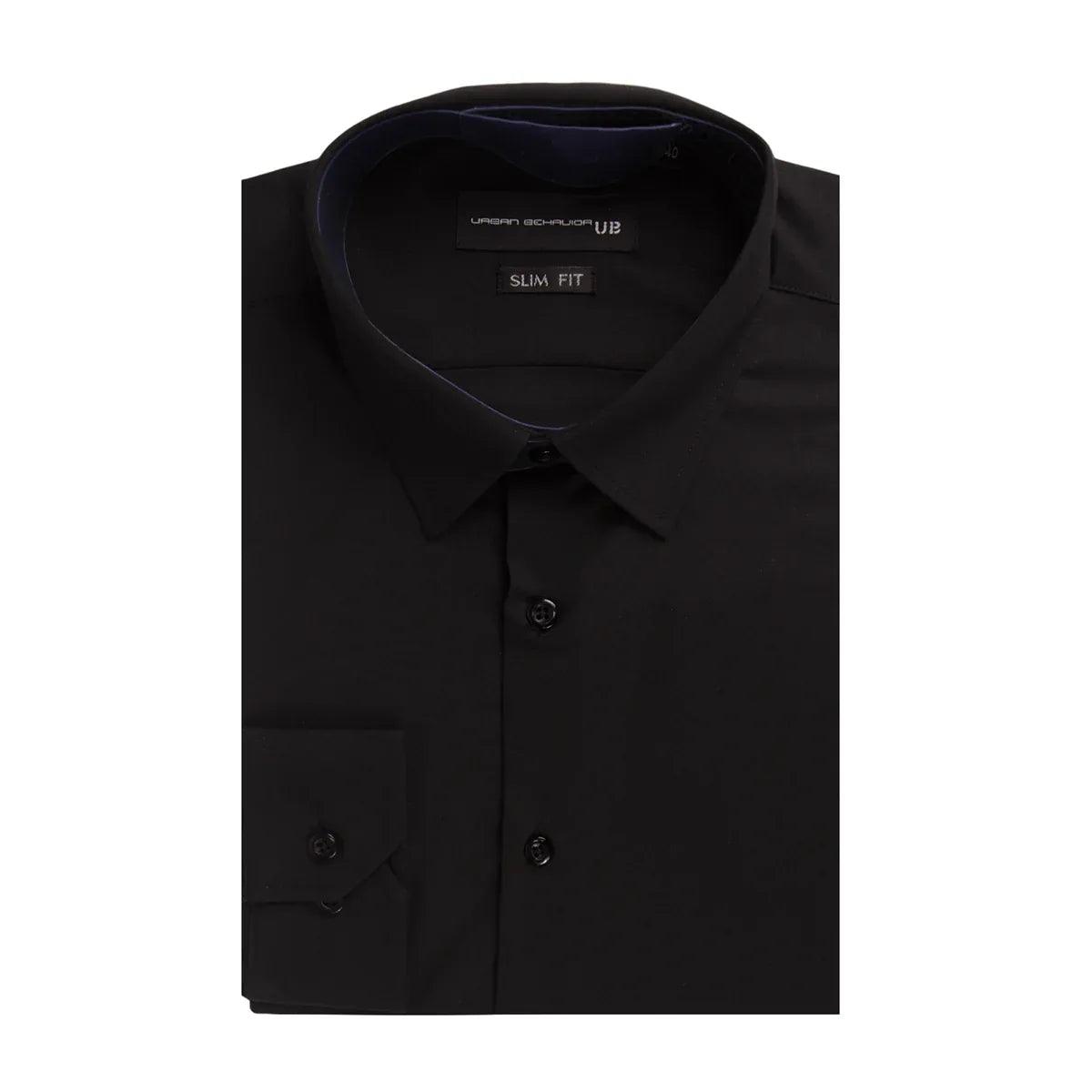 1129 Bamboo Slim Long Sleeve Shirt With Stretch - Black - Guys & Girls Surf n Street