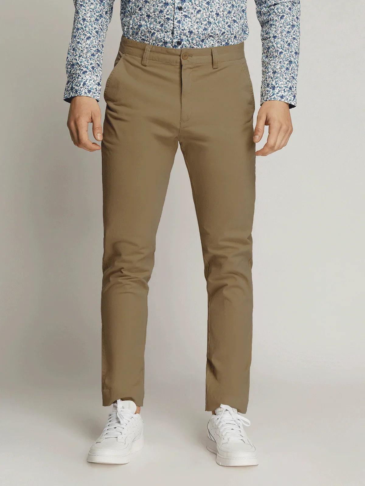 Ledger Peach Finish Fine Cotton Drill Slim Fit Chino - Latte - Guys & Girls Surf n Street