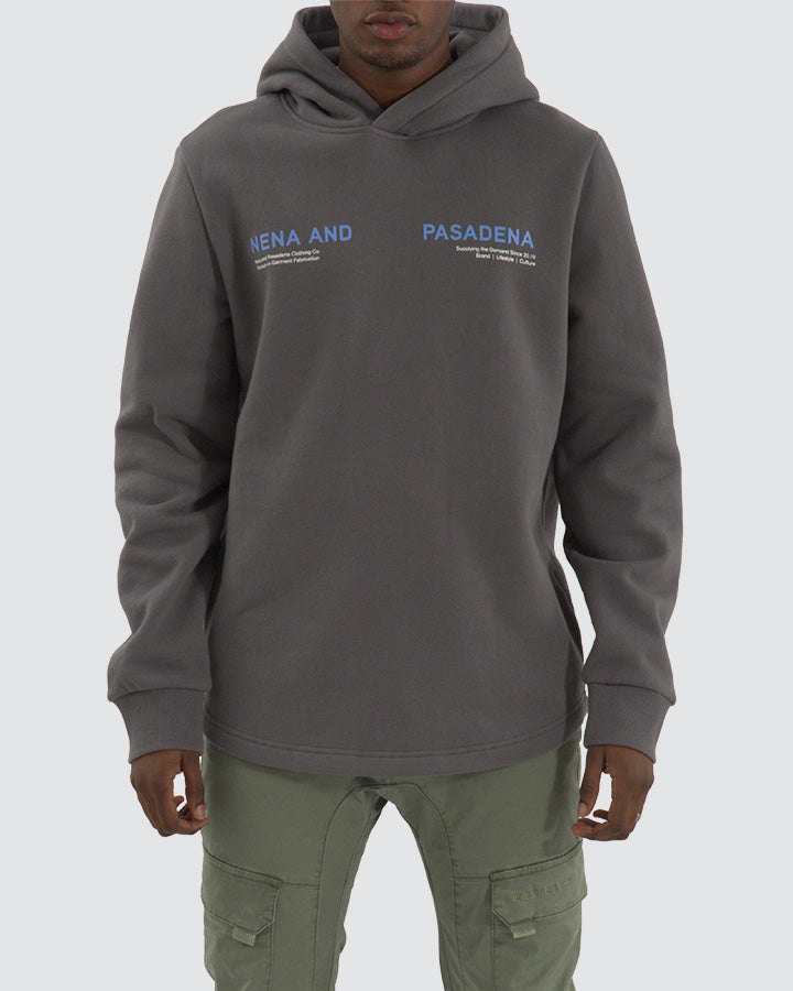 Nena and Pasadena Strike Dual Curved Hoodie - Charcoal