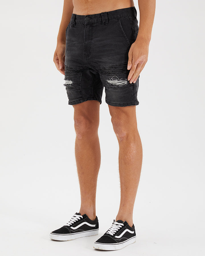 Nena And Pasadena Viper Denim Short - Heavy Metal