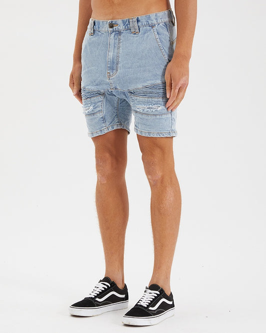 Nena And Pasadena Viper Denim Short - Portland Blue