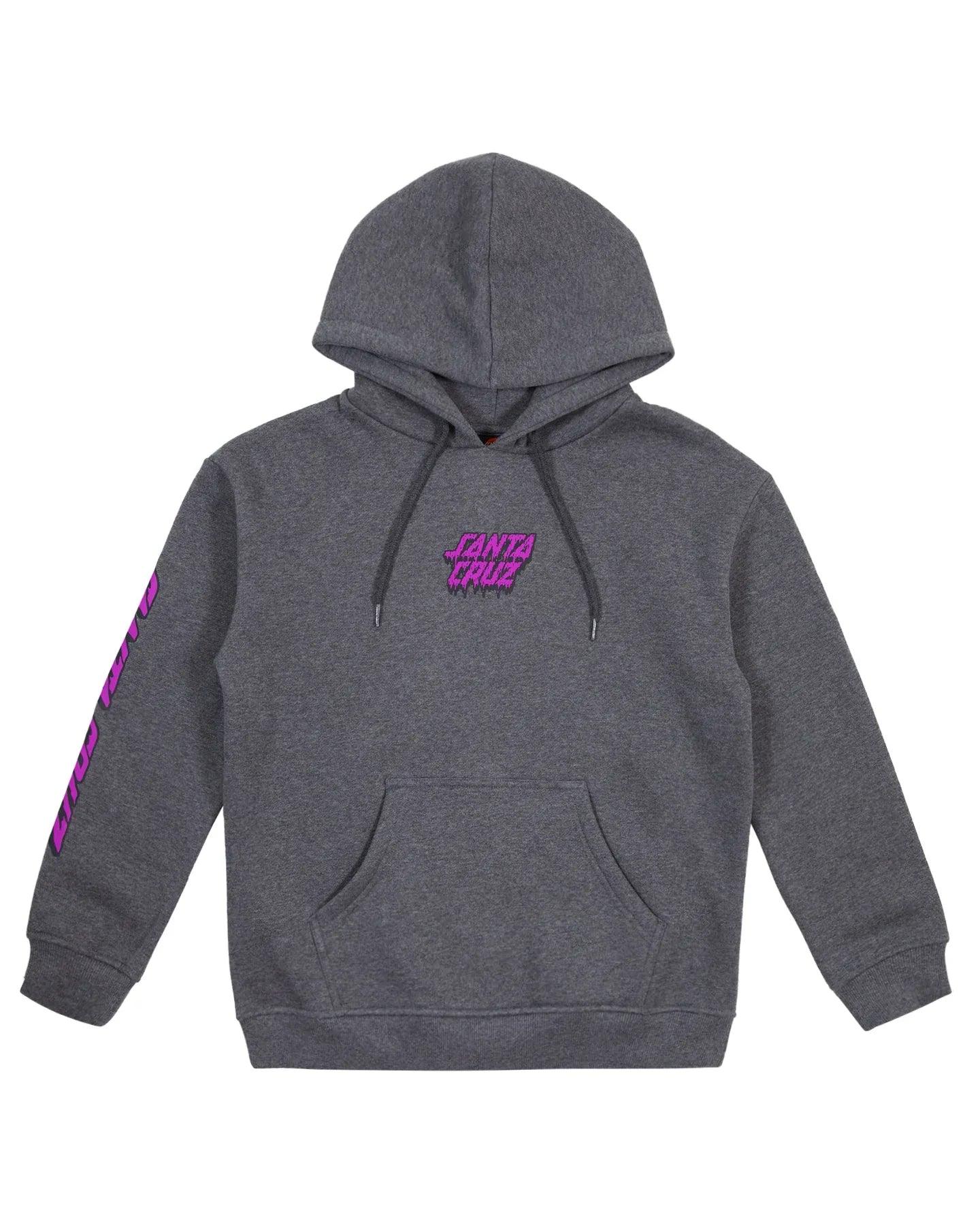 Santa Cruz Decaying Hand Centre Strip Oversized Hoodie - Dark Grey Marle - Guys & Girls Surf n Street
