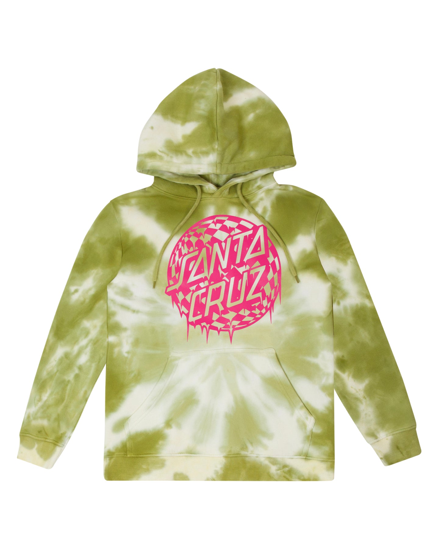 Santa Cruz Check Waste Dot Mono Front Hoodie - Moss Tie Dye