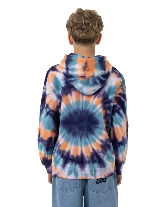 Santa Cruz Check Waste Dot Mono Front Hoodie - Navy Tie Dye