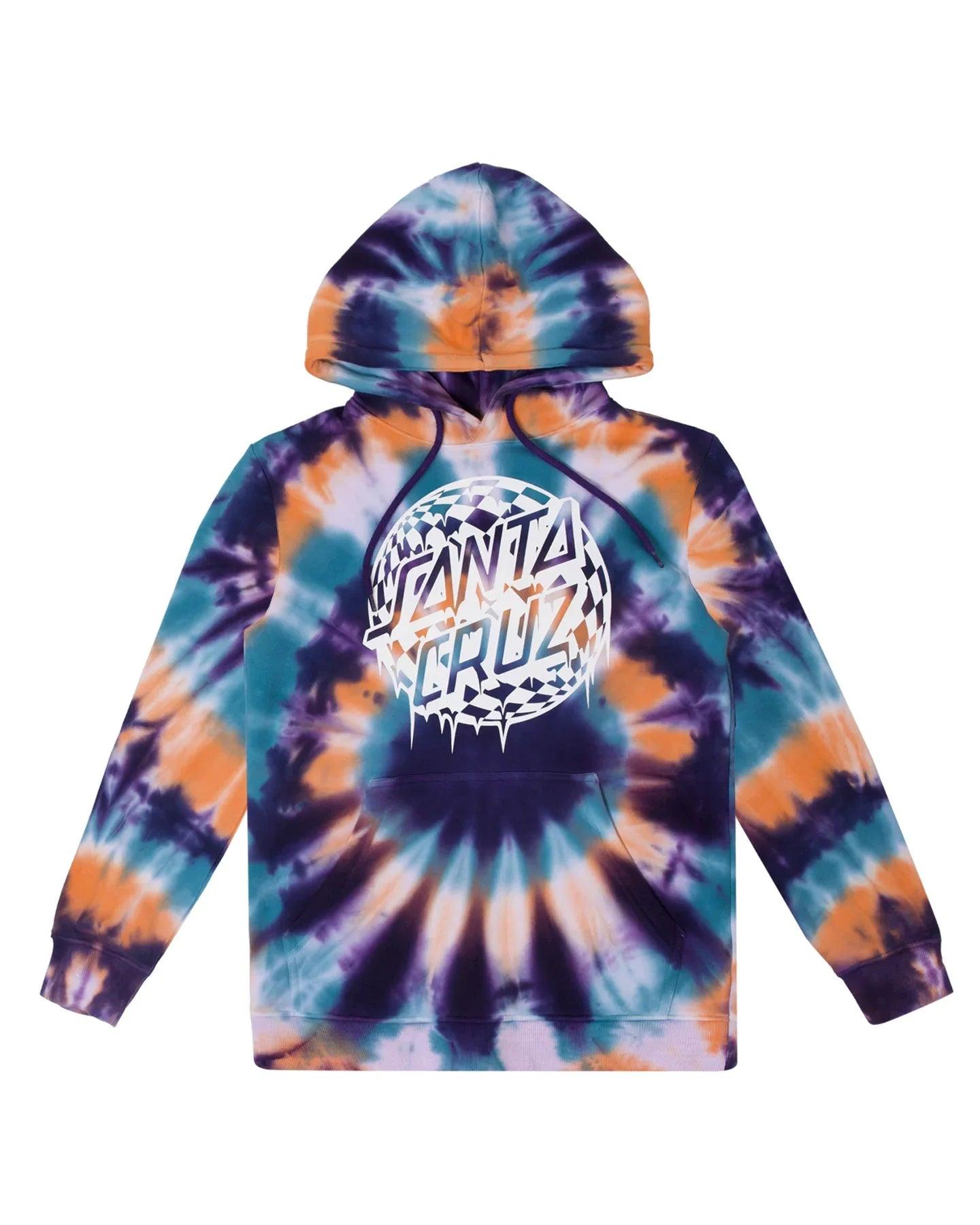 Santa Cruz Check Waste Dot Mono Front Hoodie - Navy Tie Dye - Guys & Girls Surf n Street