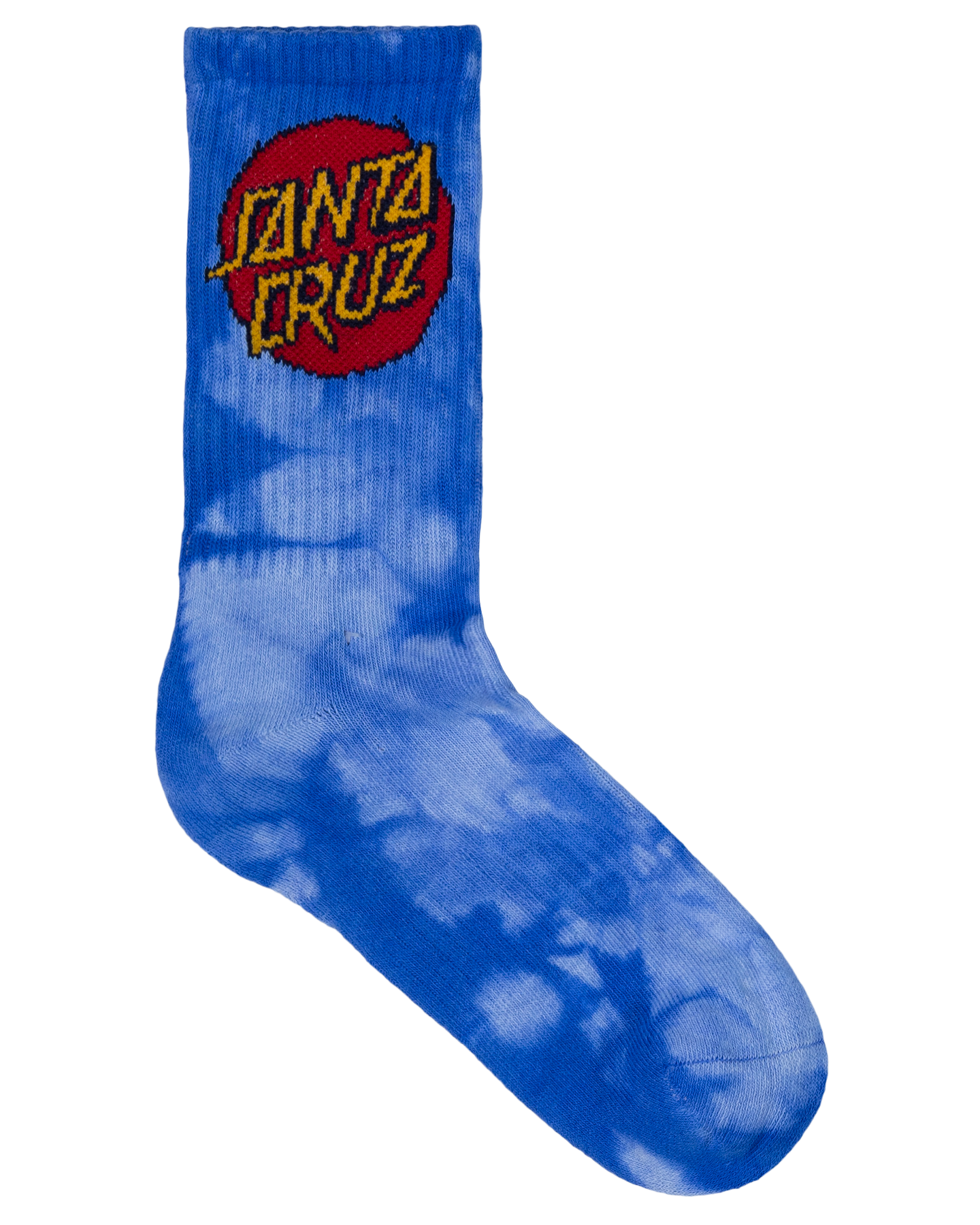 Santa Cruz Cruz Dye Crew Sock 2 Pack - Blue TieDye-Teal TieDye