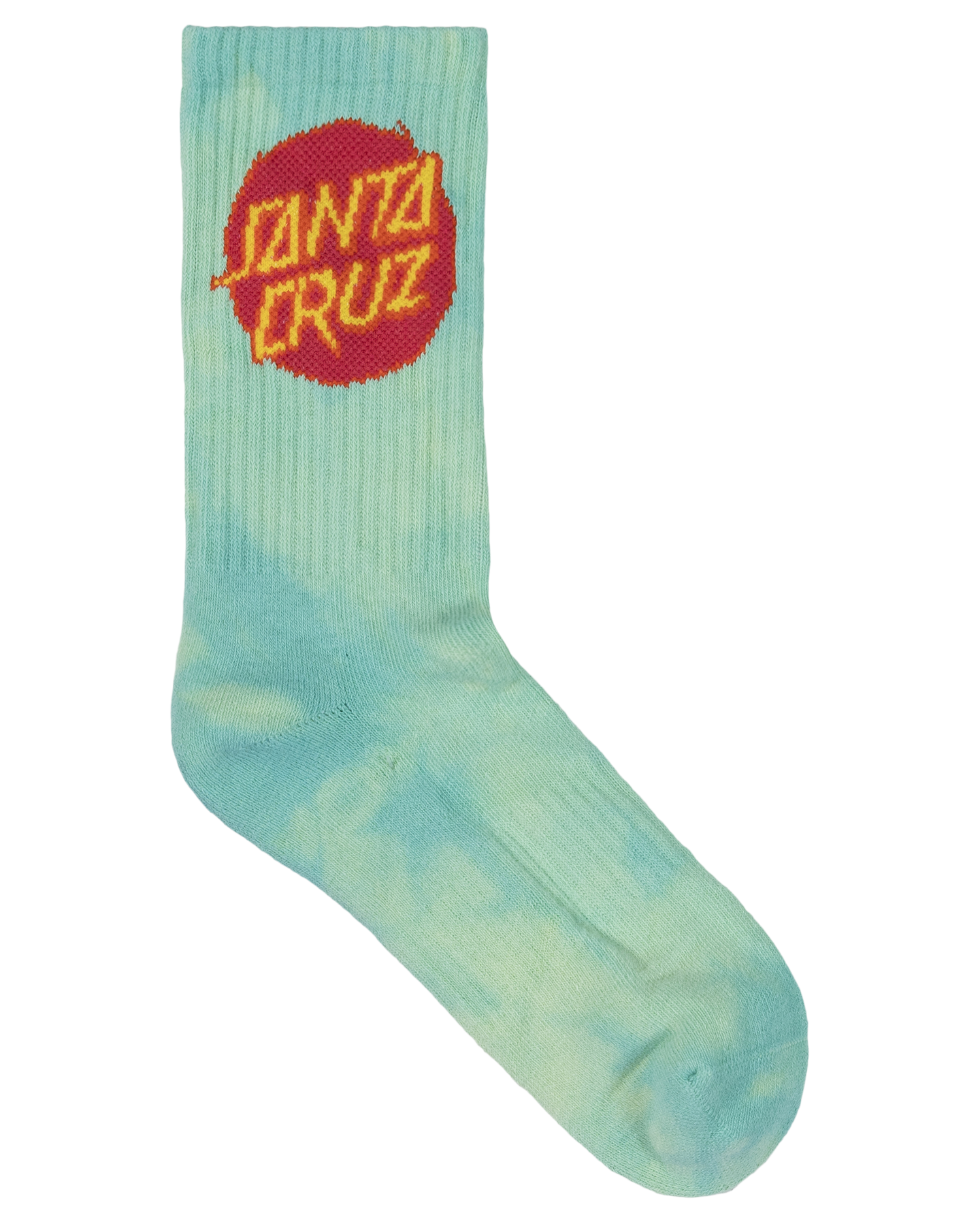 Santa Cruz Cruz Dye Crew Sock 2 Pack - Blue TieDye-Teal TieDye