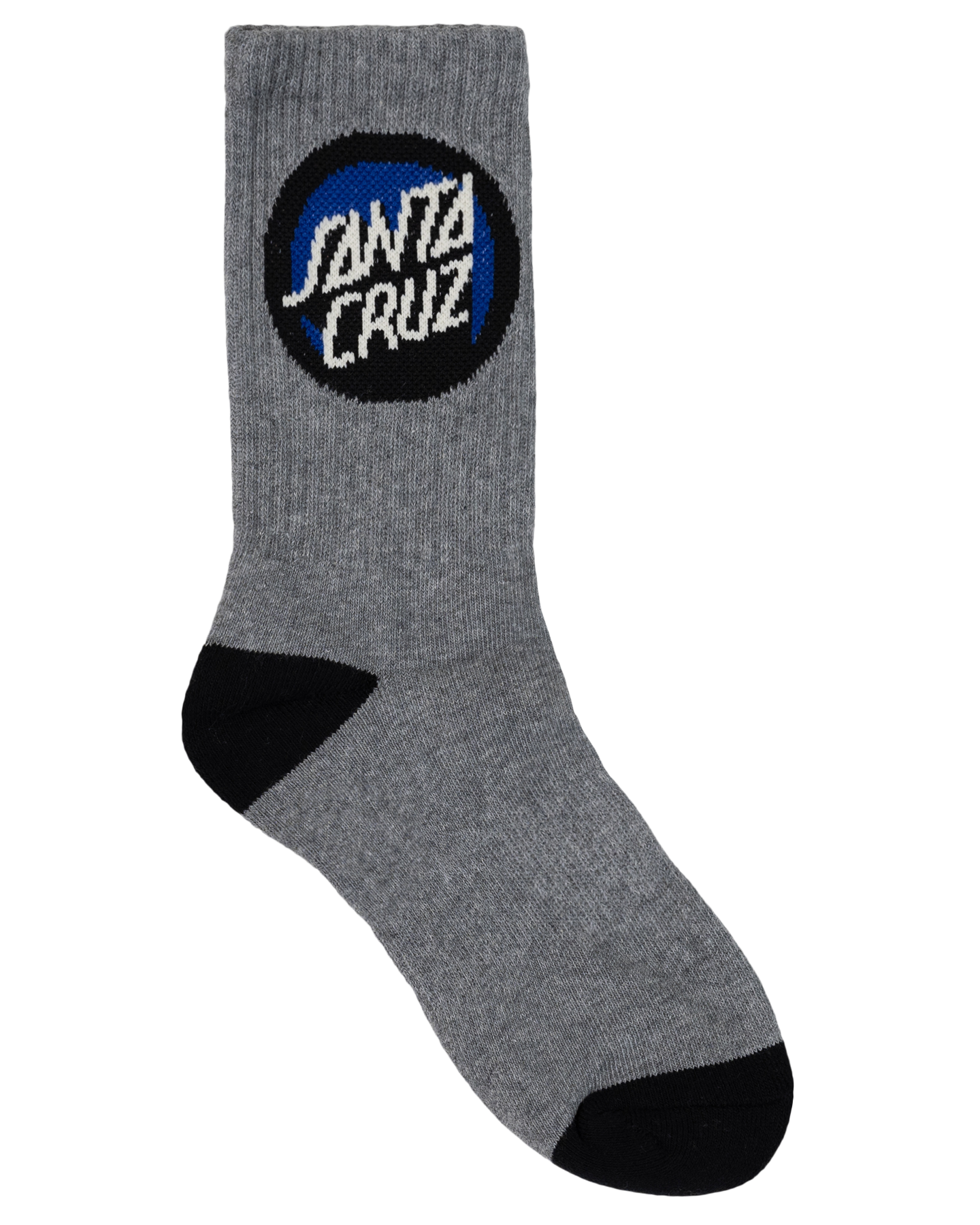 Santa Cruz Bold Shadow Dot Crew Sock 4 Pack - Black White- Grey Marle