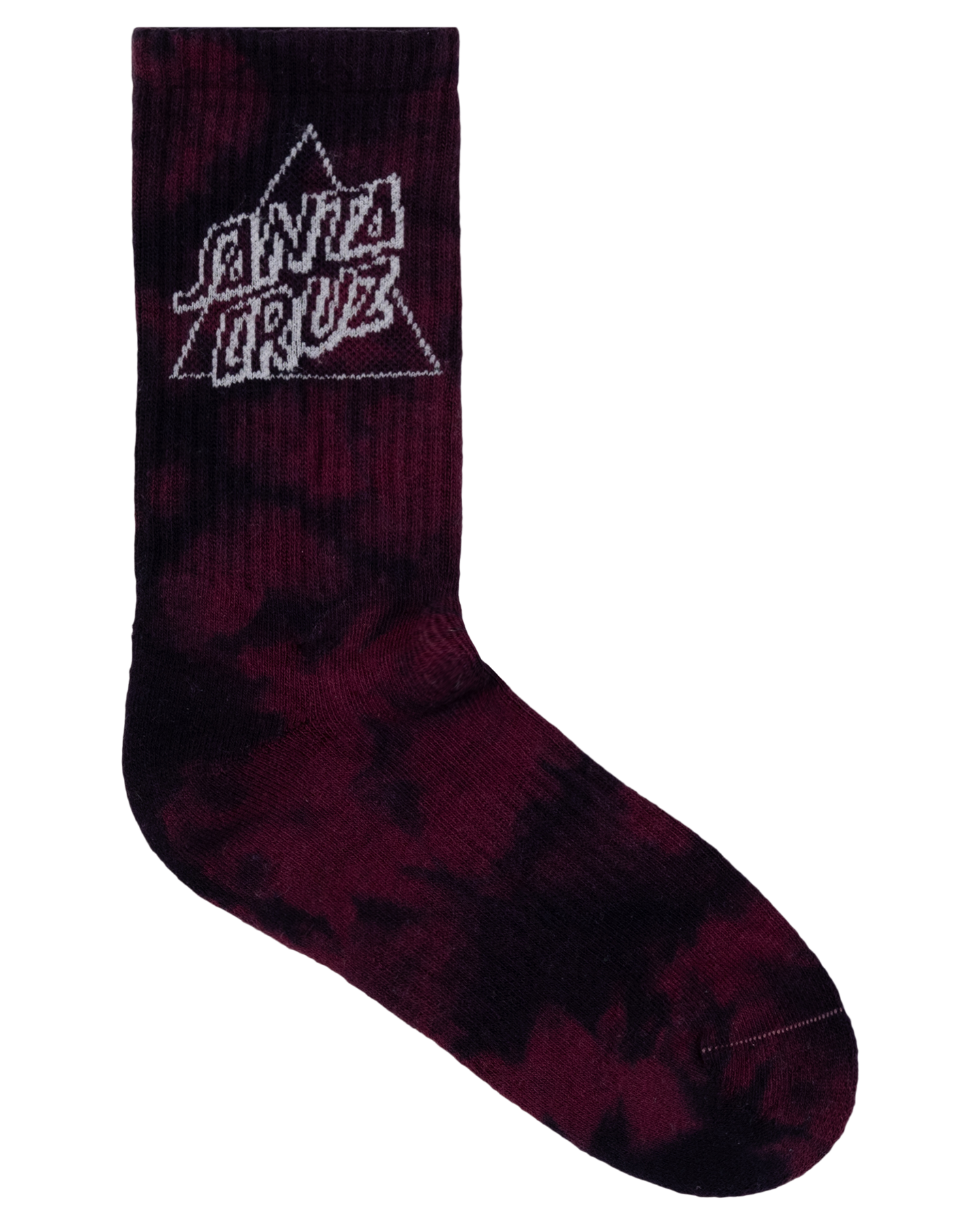 Santa Cruz Not A Dot Crew Sock 2 Pack - Maroon TieDye-Slate TieDye