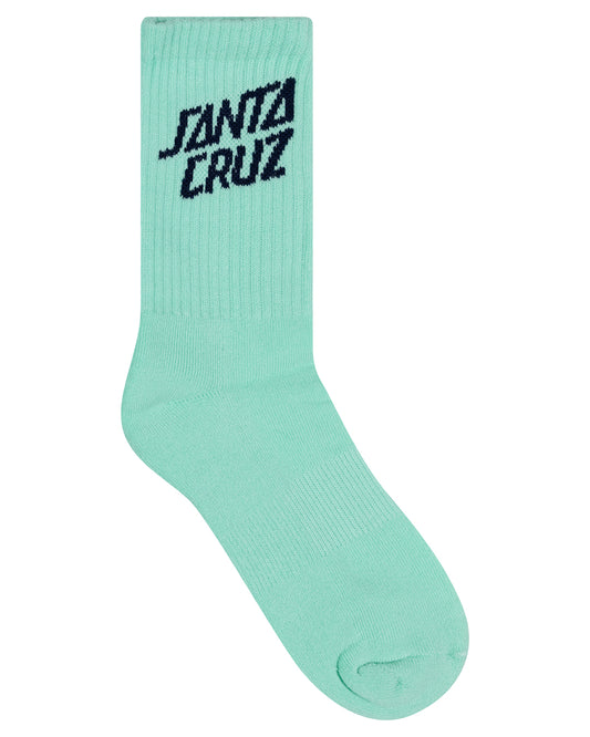 Santa Cruz Solid Strip Splice Crew Sock 3 Pack Youth 2-8 - Navy-Stripe-Aqua