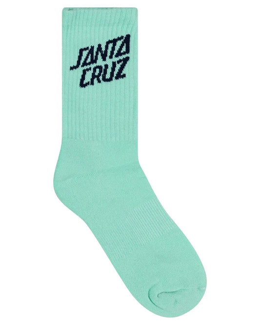 Santa Cruz Solid Strip Splice Crew Sock 3 Pack Youth 2-8 - Navy-Stripe-Aqua - Guys & Girls Surf n Street