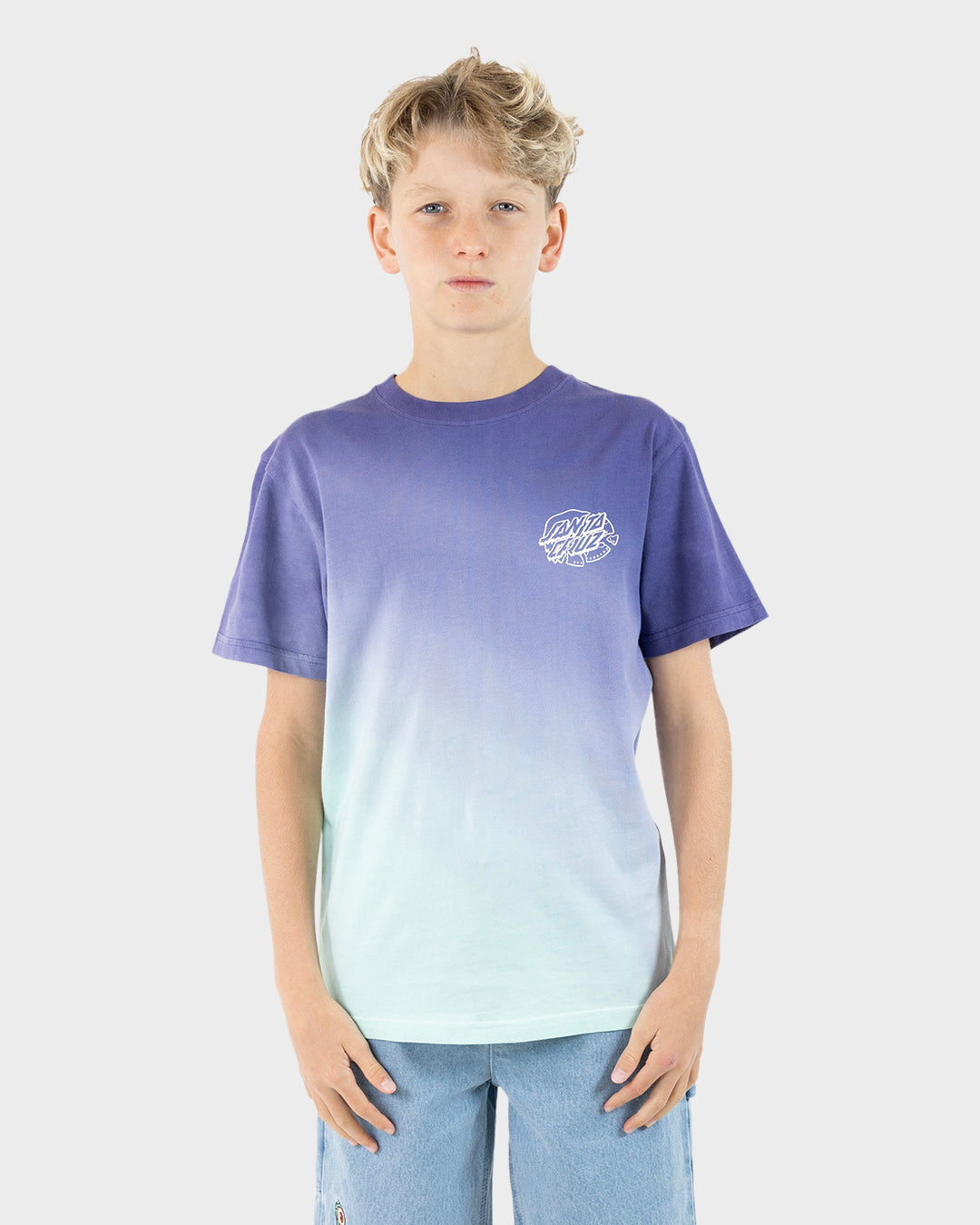 Santa Cruz Universal Hand Oval Dot Mono Tee - Dark Blue Tie Dye