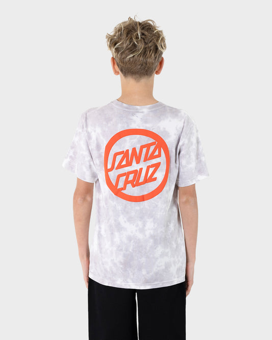 Santa Cruz Bold Ring Dot Tee - Concrete Tie Dye