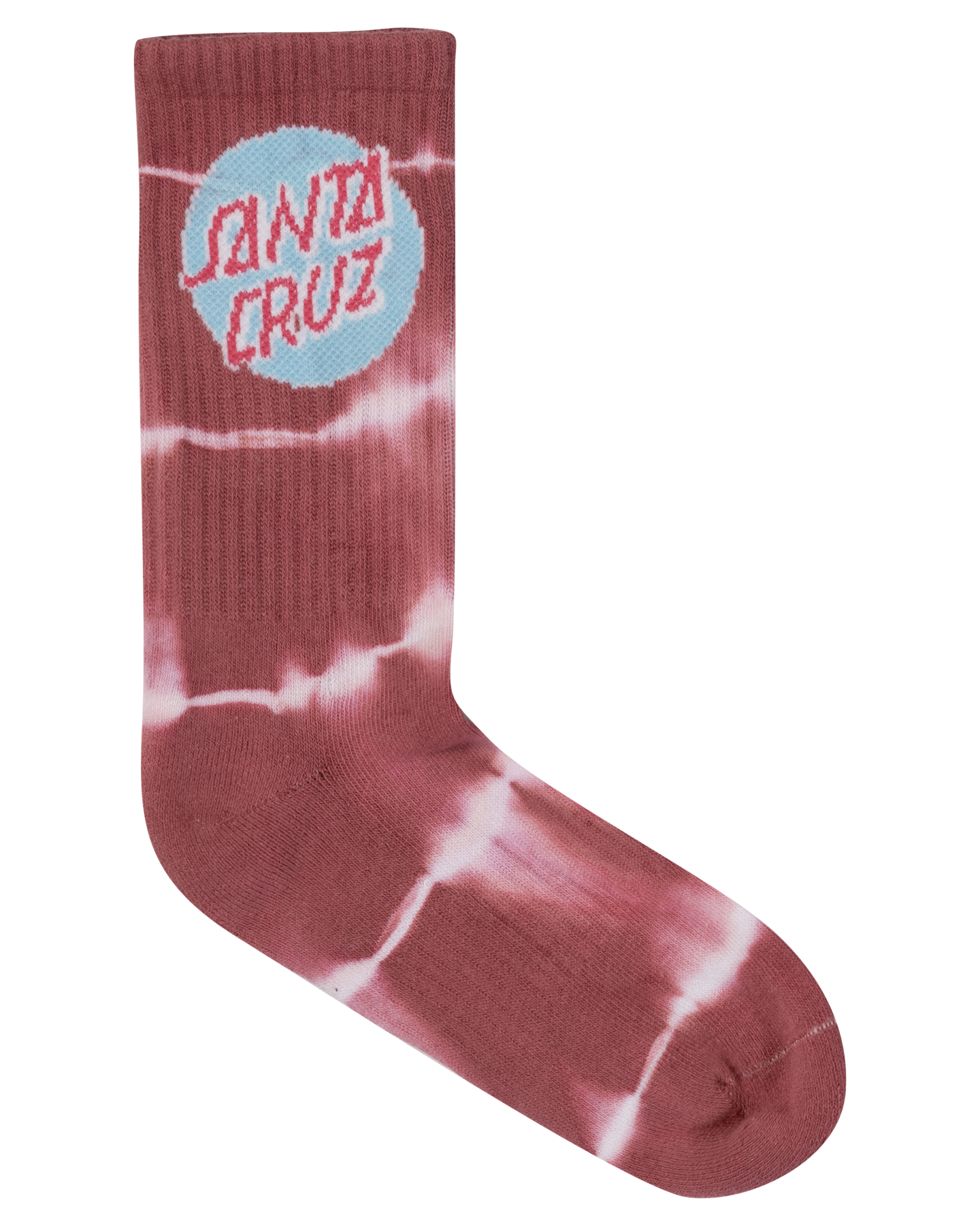 Santa Cruz Other Dot Redux Crew Sock 2 Pack Girls - Aqua Tie Dye/Rose Tie Dye