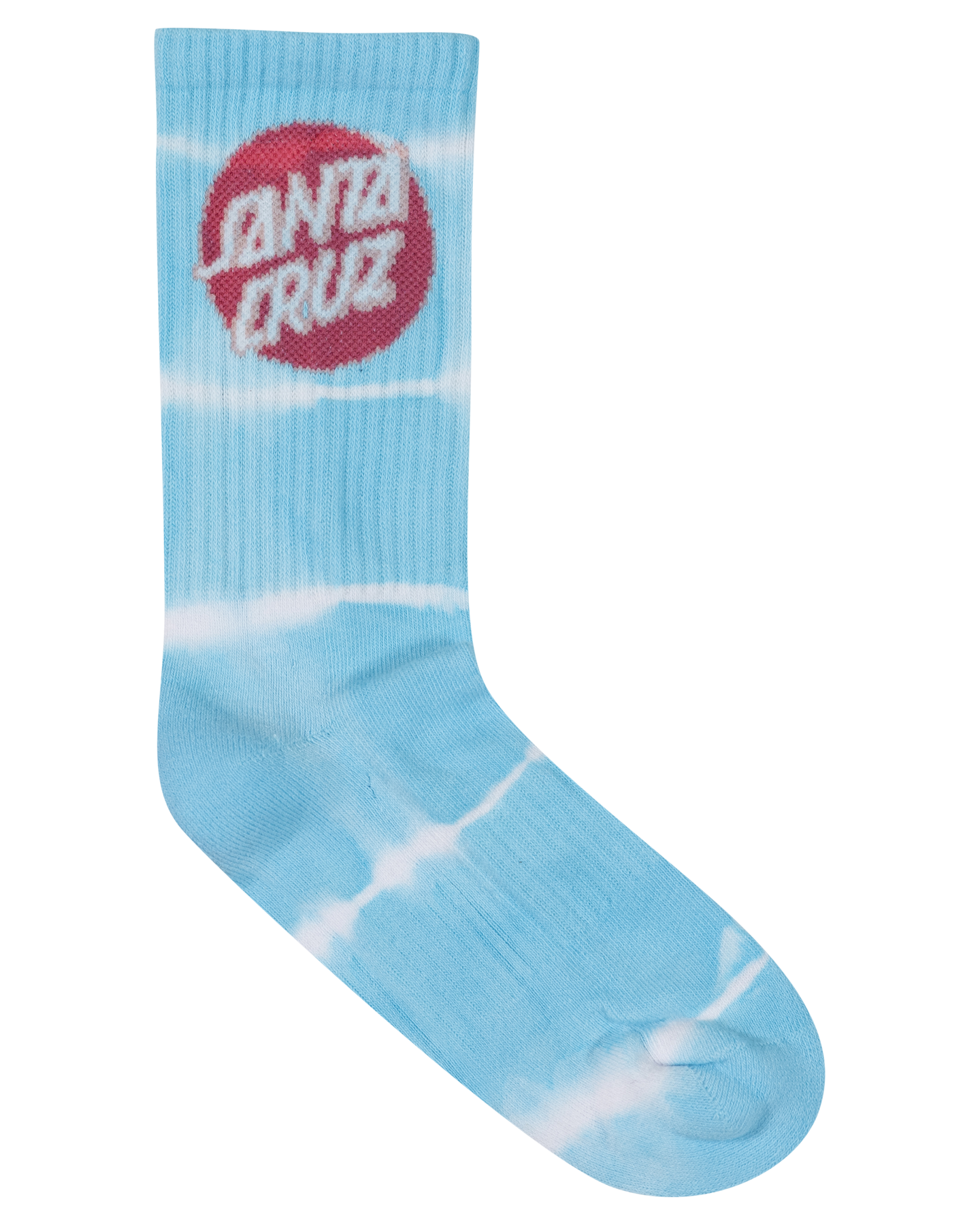 Santa Cruz Other Dot Redux Crew Sock 2 Pack Girls - Aqua Tie Dye/Rose Tie Dye