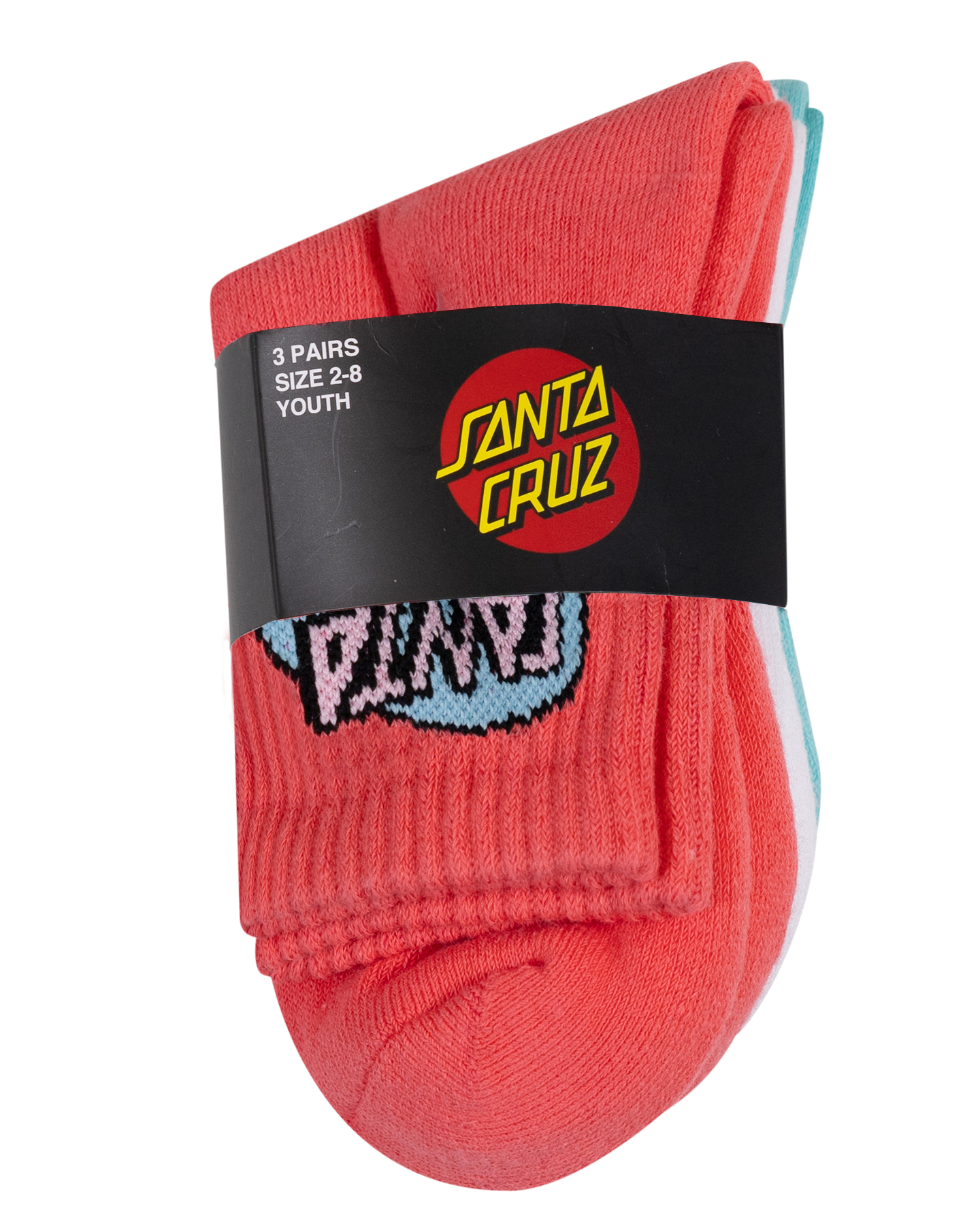 Santa Cruz Oval Dot Mid Sock 3 Pack - Rose-White-Ocean