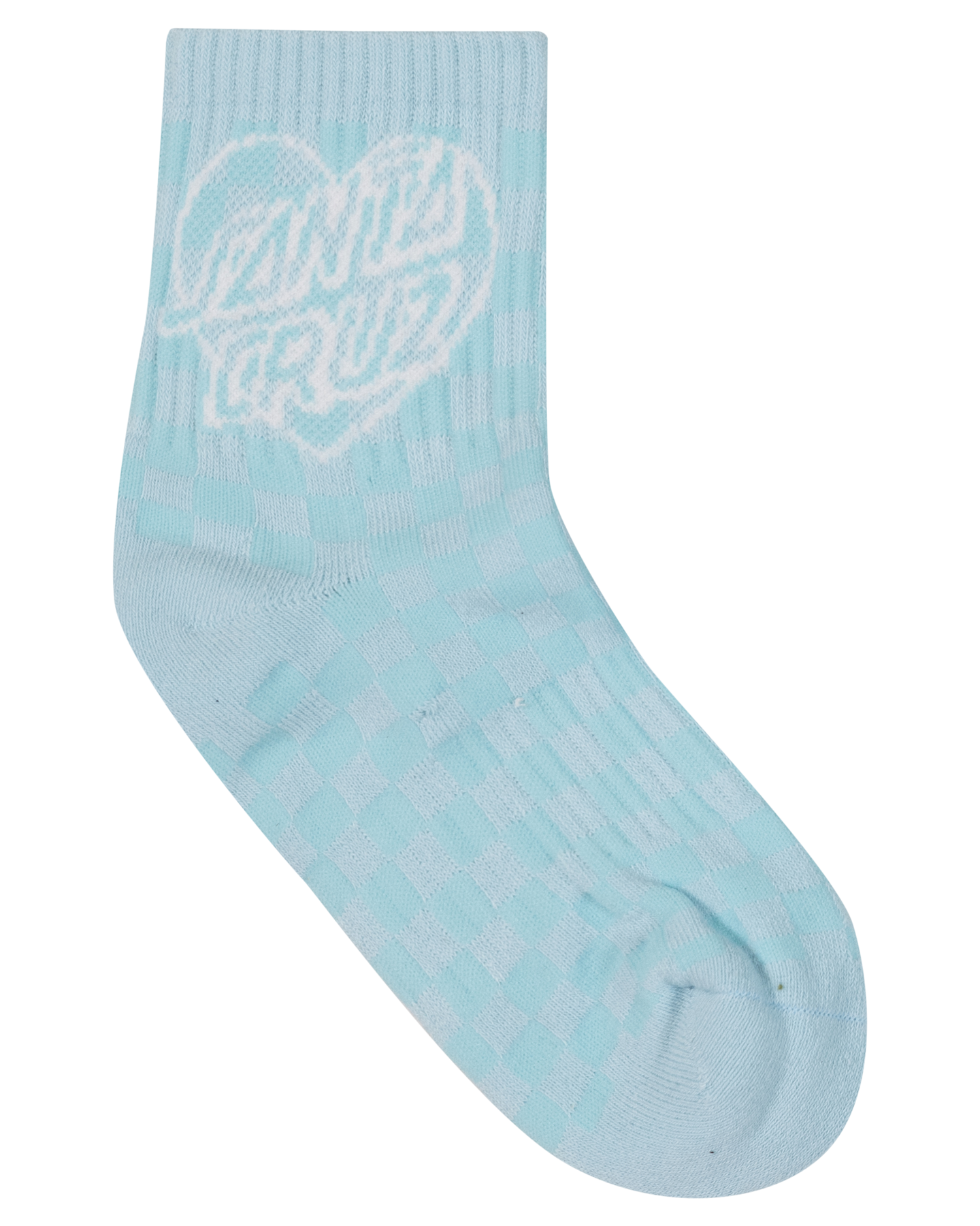 Santa Cruz Heart Dot Hollow Mid Sock 2 Pack - Dark Blue TieDye-Aqua Check