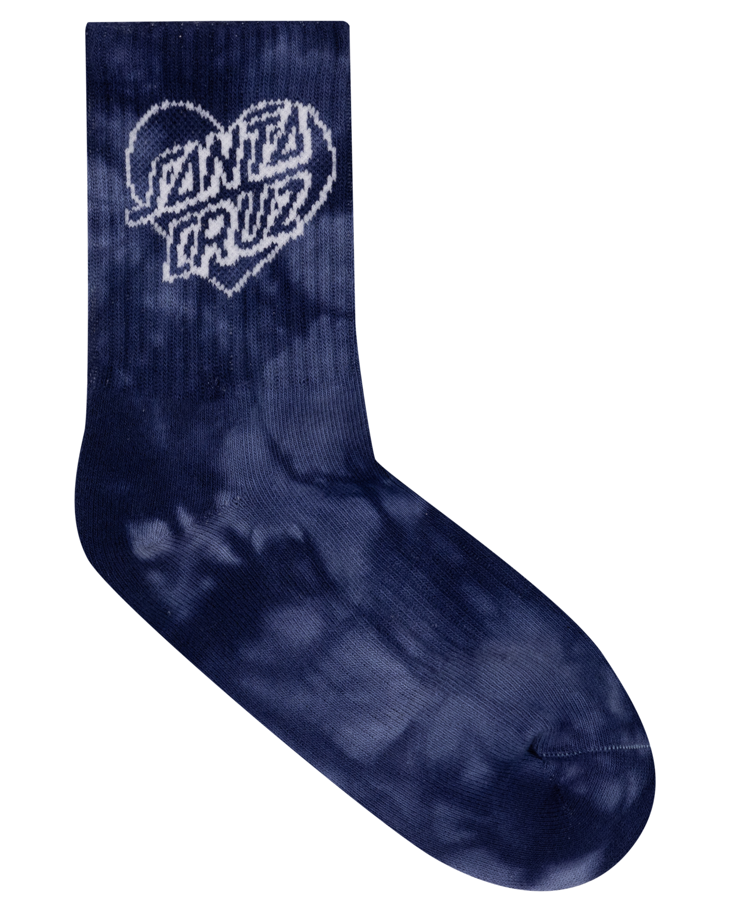 Santa Cruz Heart Dot Hollow Mid Sock 2 Pack - Dark Blue TieDye-Aqua Check
