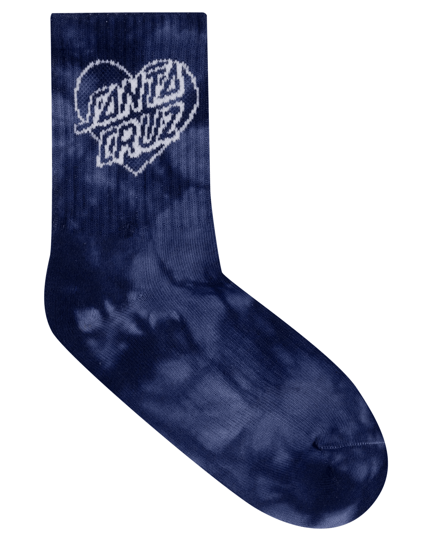 Santa Cruz Heart Dot Hollow Mid Sock 2 Pack - Dark Blue TieDye-Aqua Check - Guys & Girls Surf n Street