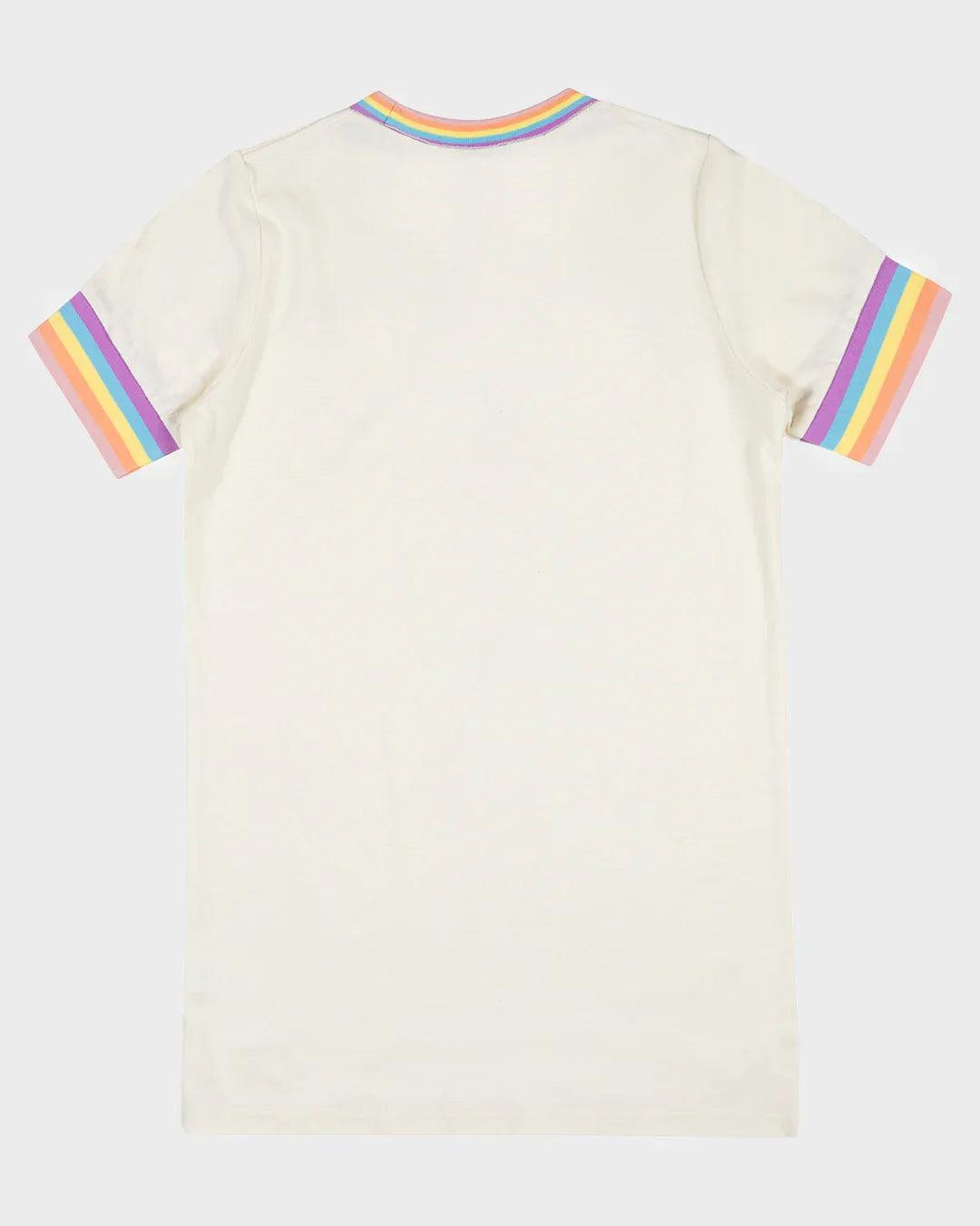 Santa Cruz Delta Strip Front SS Tee Dress - Cream - Guys & Girls Surf n Street