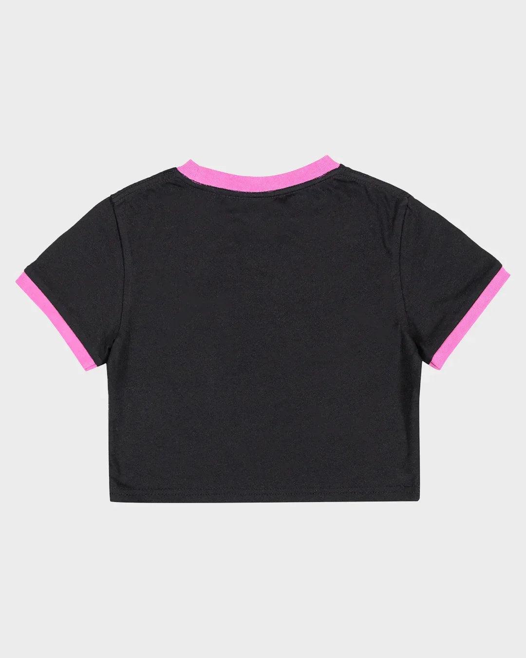 Santa Cruz Balloon Heart Chest Baby Tee - Black/Pink - Guys & Girls Surf n Street
