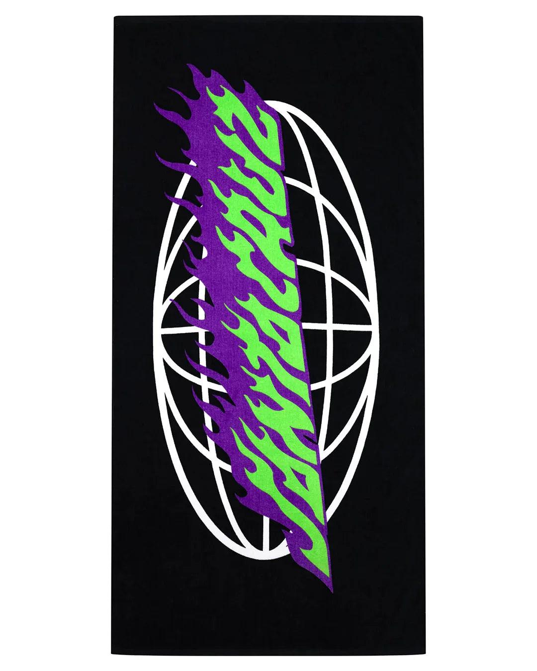 Santa Cruz Global Flame Strip Towel - Black - Guys & Girls Surf n Street