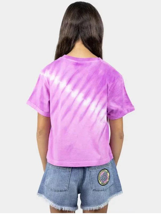 Santa Cruz Scattered Strip Crop Tee - Orchid Tye Dye - Guys & Girls Surf n Street