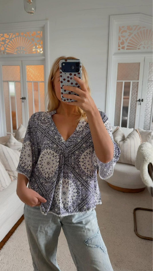 JAASE Gabriella Top - Lilac Lullaby Print