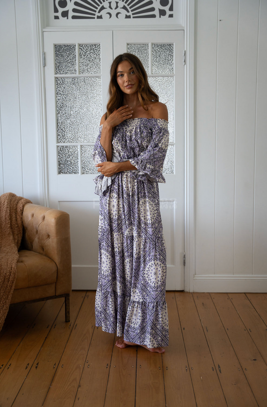 Jaase Teegan Maxi Dress - Lilac Lullaby Print