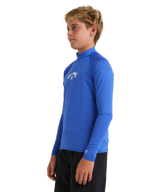 Billabong Boys All Day Arch RF LS Rash Guard - Cobolt