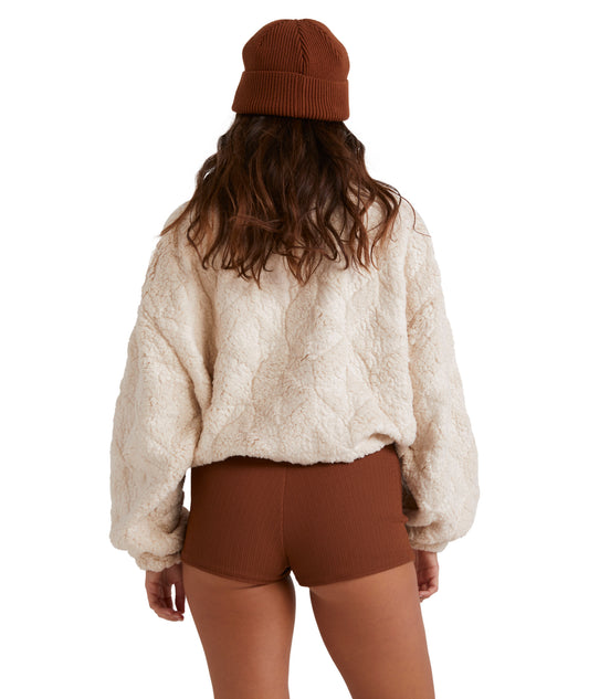 Billabong Just Beamin Half Zip Crew - Whitecap