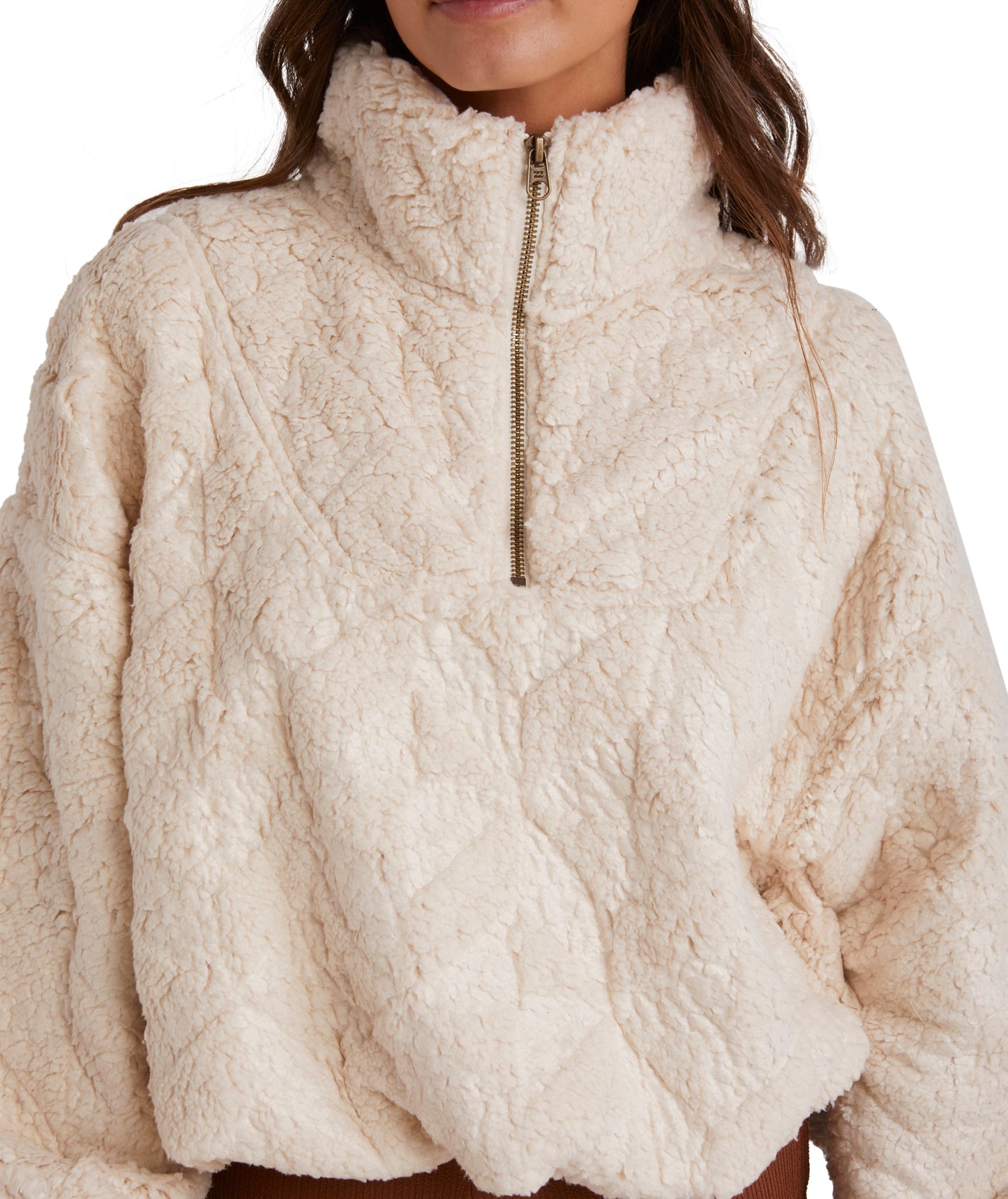 Billabong Just Beamin Half Zip Crew - Whitecap