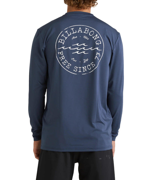 Billabong Big Wave Daz Lf Ls Rash Vest - Dusty Navy - Guys & Girls Surf n Street