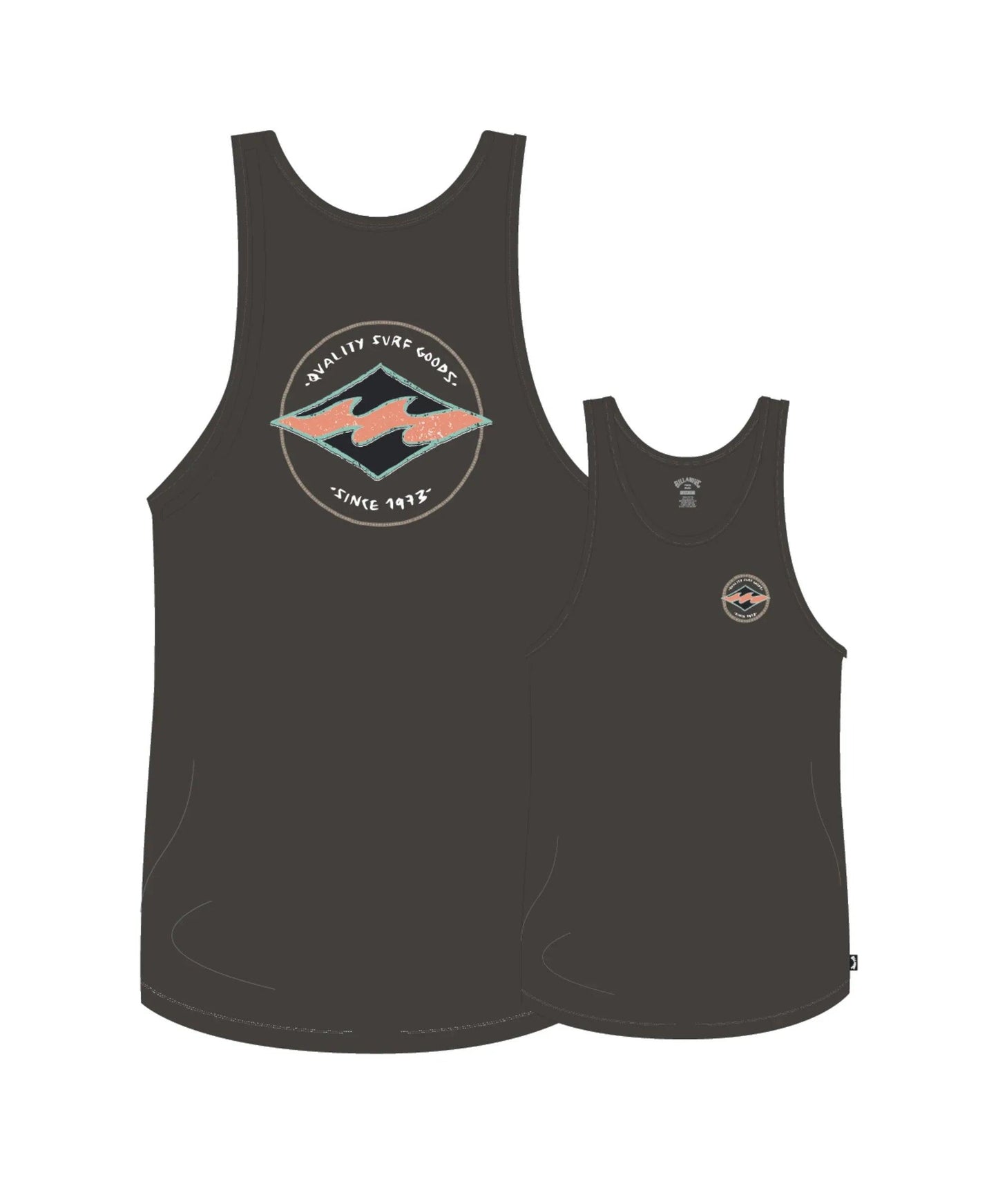 Billabong Rotar Diamond Tank - Washed Black - Guys & Girls Surf n Street