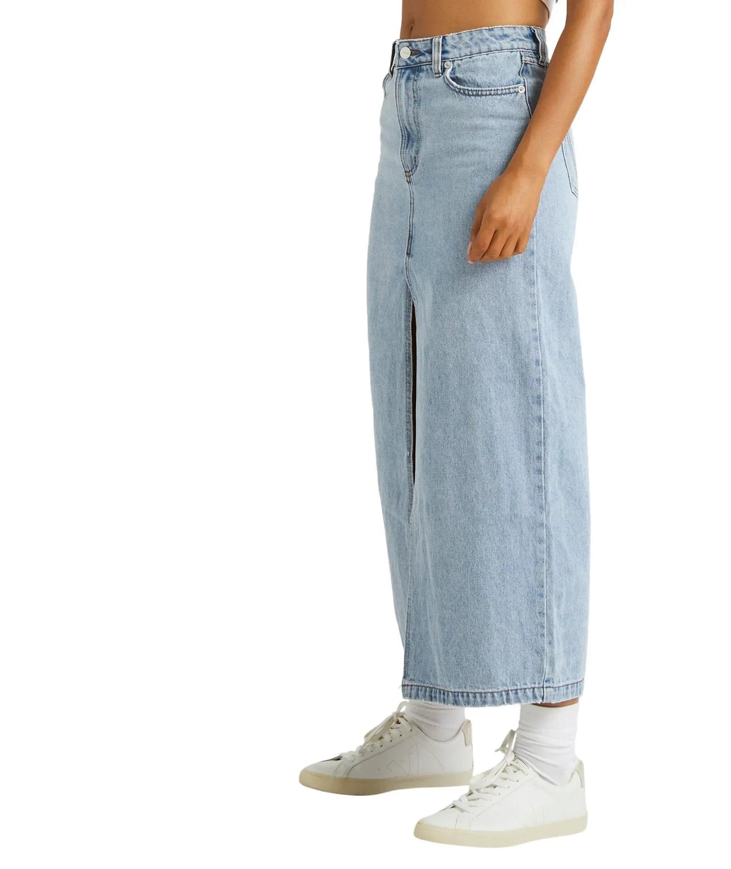 RVCA Denim Midi Skirt - Vintage Blue - Guys & Girls Surf n Street