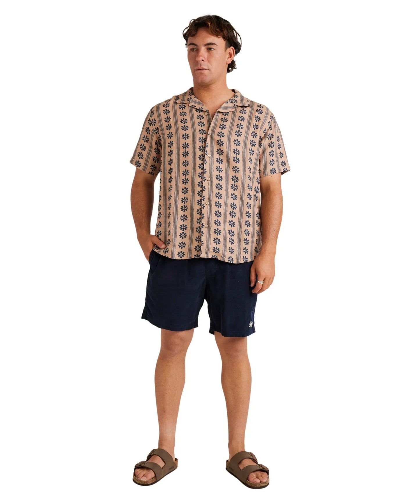 RVCA Daisied Short Sleeve Shirt - Warm Taupe - Guys & Girls Surf n Street