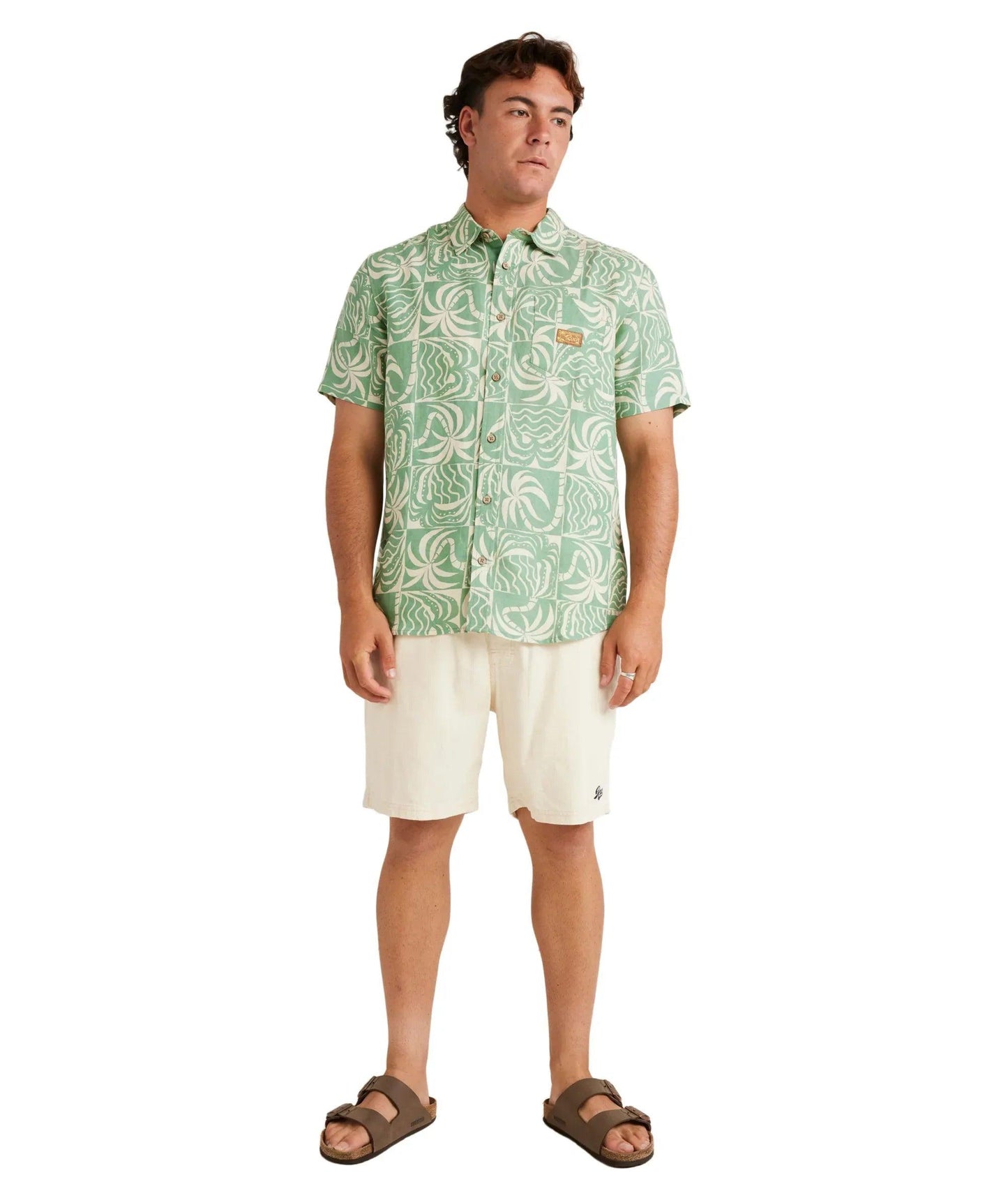 RVCA Exotica Short Sleeve Shirt - Granite Green - Guys & Girls Surf n Street