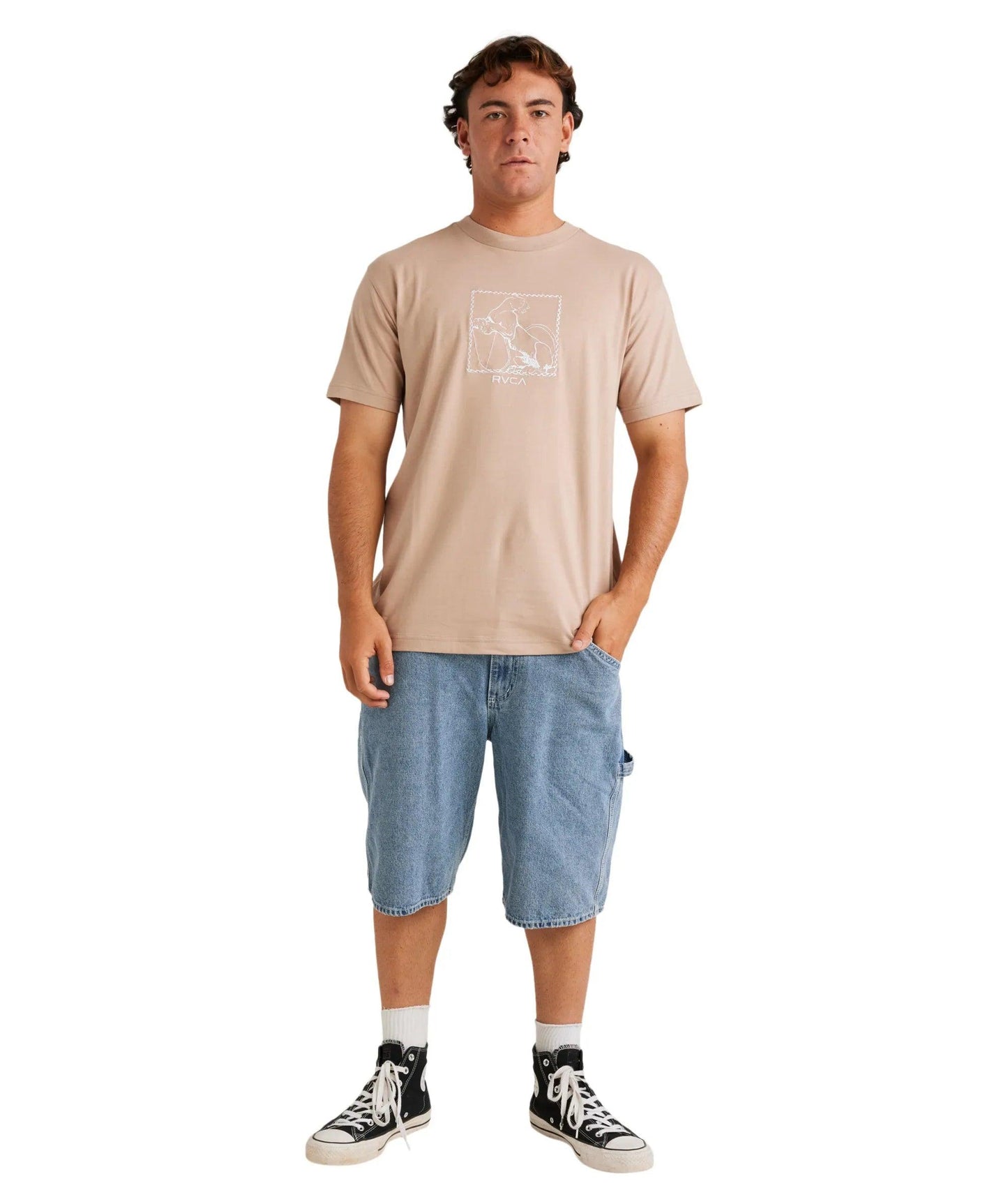 RVCA Bad Cat Tee - Warm Taupe - Guys & Girls Surf n Street
