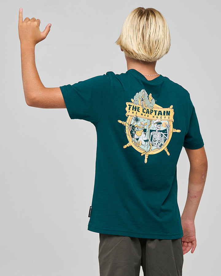 The Mad Hueys Croc Captain Youth SS Tee - Atlantic
