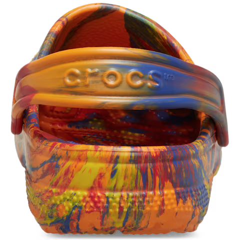 Crocs Kids’ Classic Marbled Clog - Orange Zing / Multi