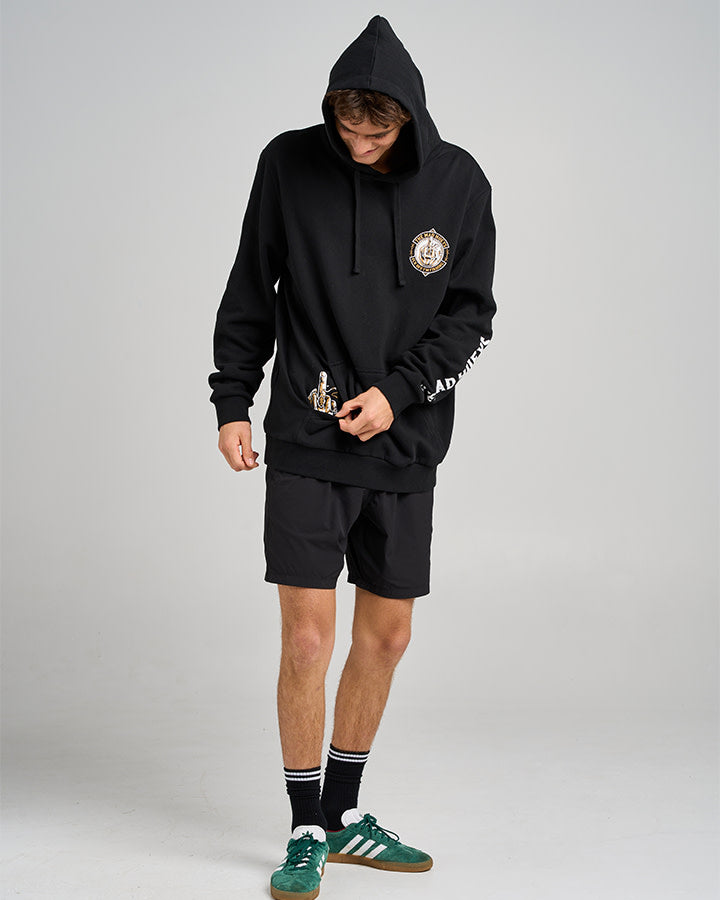 The Mad Hueys Fk Off Fish On Hooded Pullover - Black