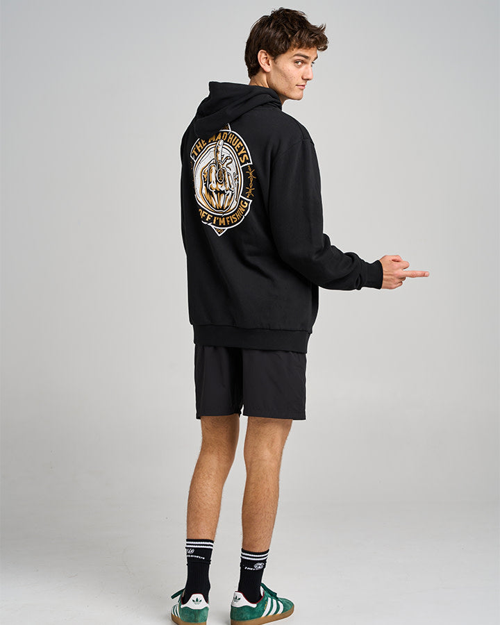 The Mad Hueys Fk Off Fish On Hooded Pullover - Black