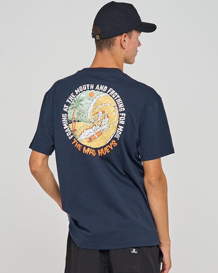 The Mad Hueys Foaming At The Mouth SS Tee - Navy