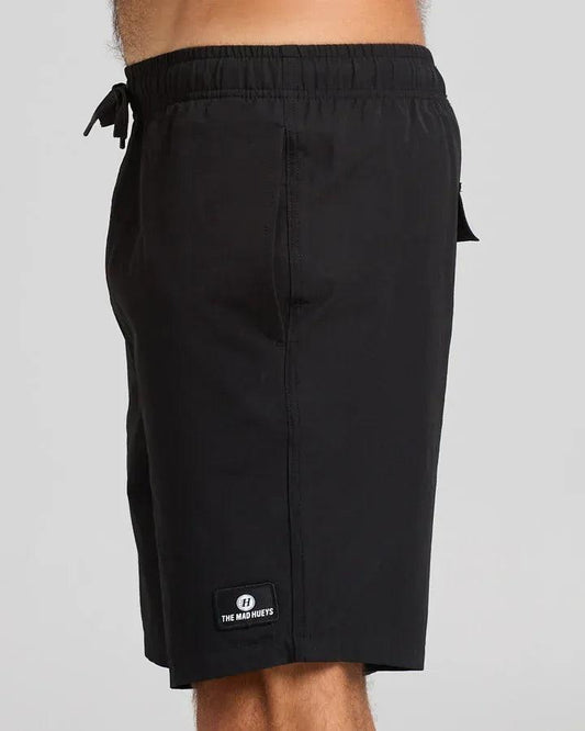 The Mad Hueys Freestyle 18" Swim Volley Short - Black - Guys & Girls Surf n Street