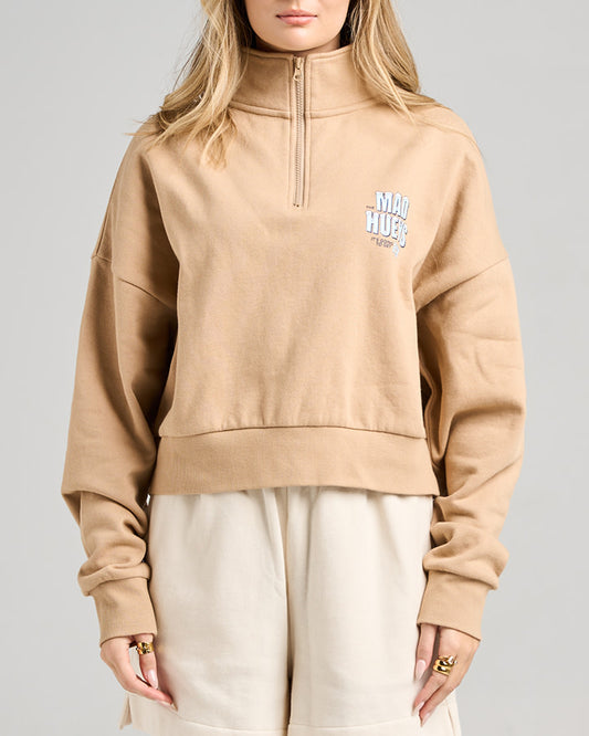 The Mad Hueys Icy Hueys Womens Quarter Zip Latte - Latte