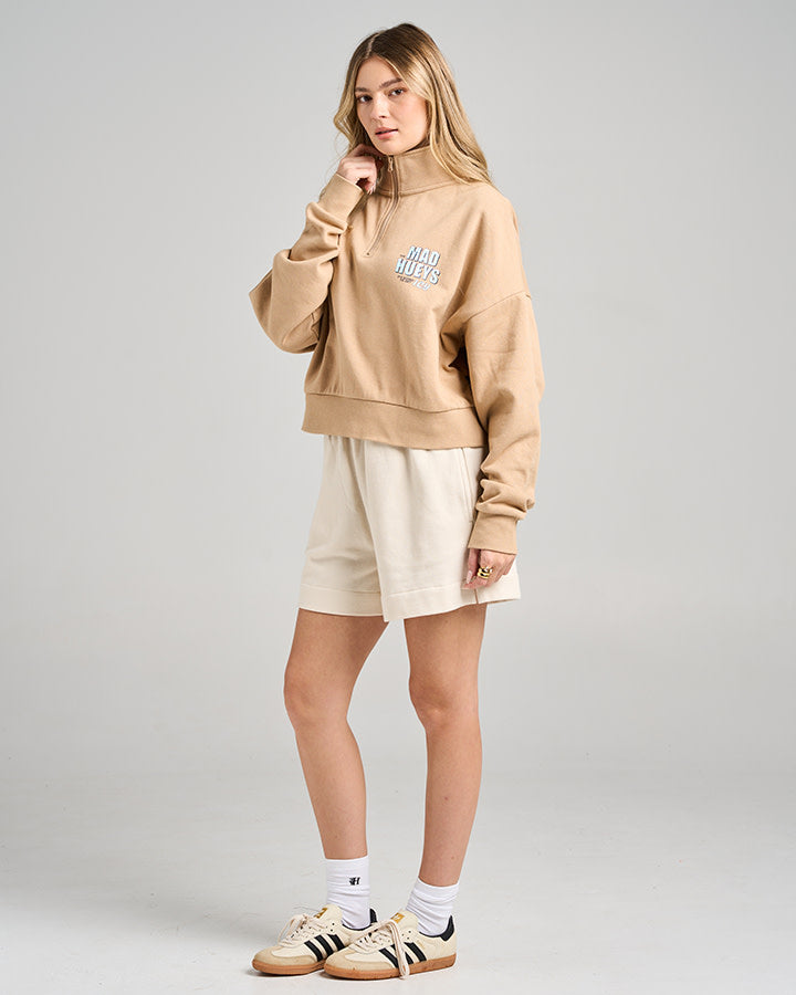 The Mad Hueys Icy Hueys Womens Quarter Zip Latte - Latte