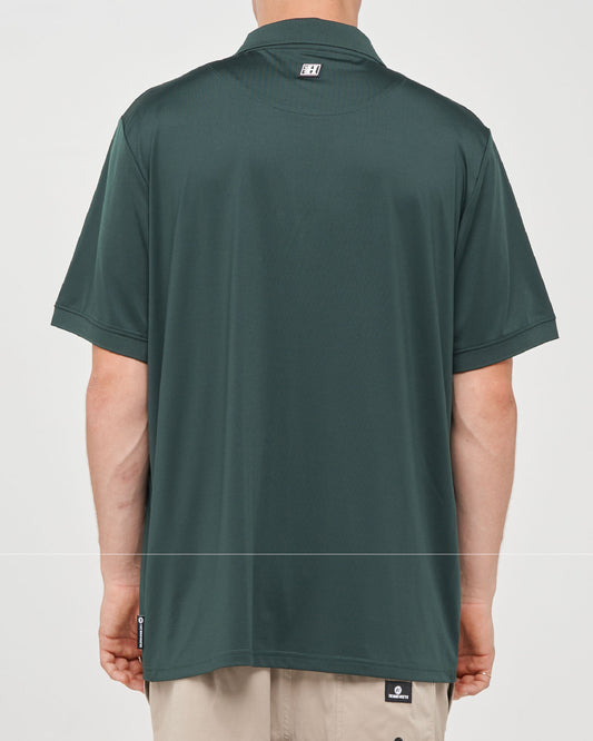 The Mad Hueys Parallel Hueys Active SS Polo - Pine Green