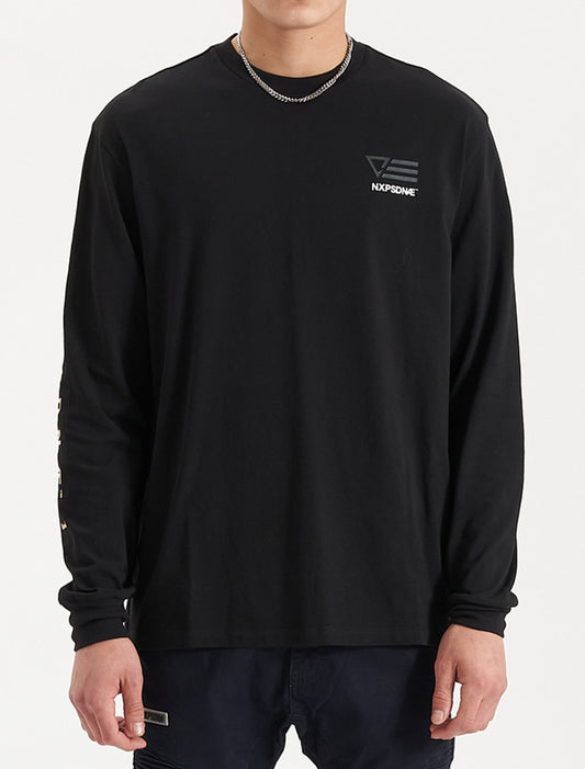 Nena And Pasadena Parti Heavy Relaxed LS Tee - Jet Black