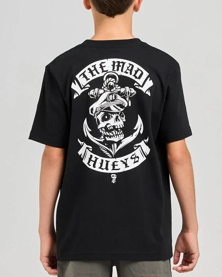 The Mad Hueys Sailor Anchor Youth SS Tee - Black - Guys & Girls Surf n Street