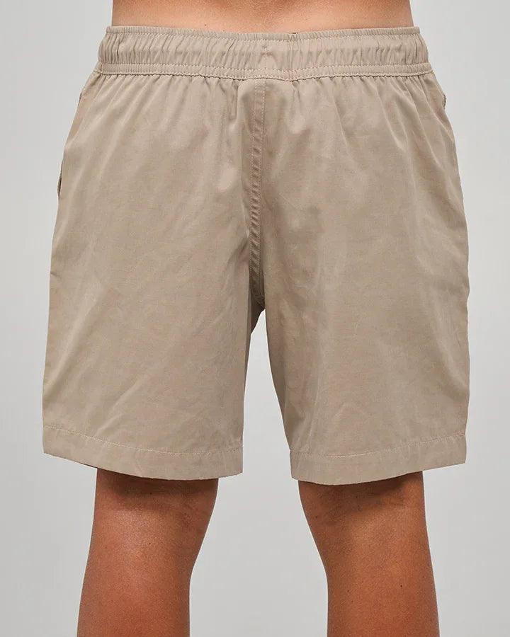 The Mad Hueys Skull Anchor Youth 15" Volley - Taupe - Guys & Girls Surf n Street